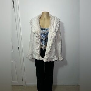 Damselle Ivory Faux Fur Coat